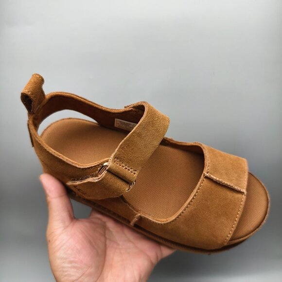 UGG Womens Brown Suede Platform Sandals - Picture 2 of 7